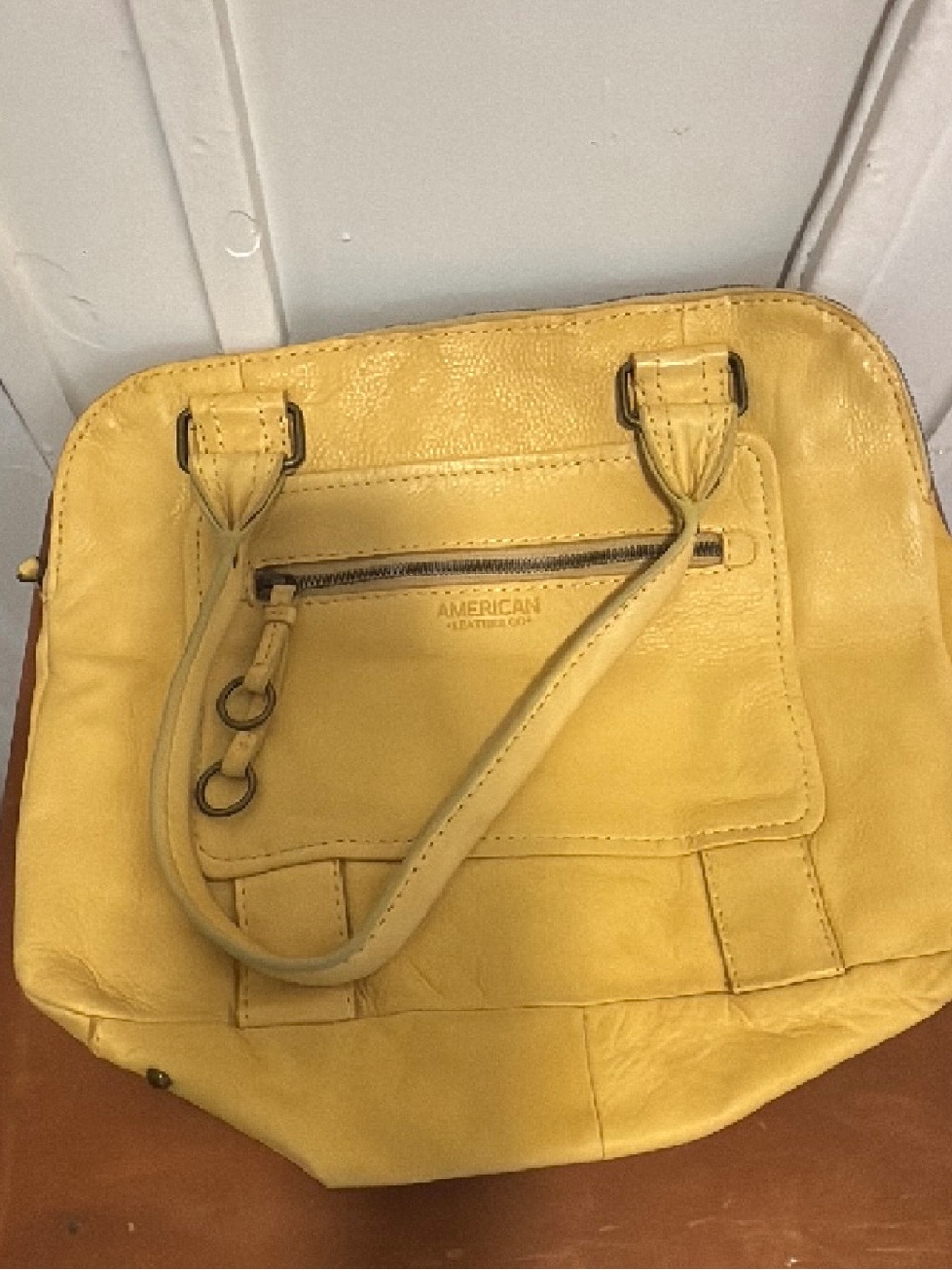 Yellow Leather Tote Bag